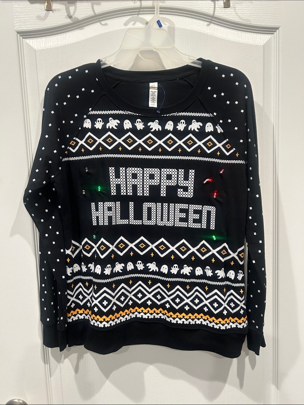 New light up flashing Halloween sweatshirt xxl 21” across chest see video